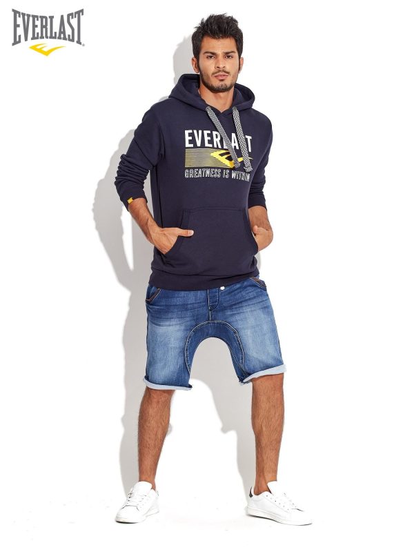 Wholesale EVERLAST Navy Blue Men's Hooded Sports Sweatshirt