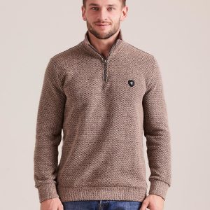 Wholesale Beige Men's Knitted Sweatshirt