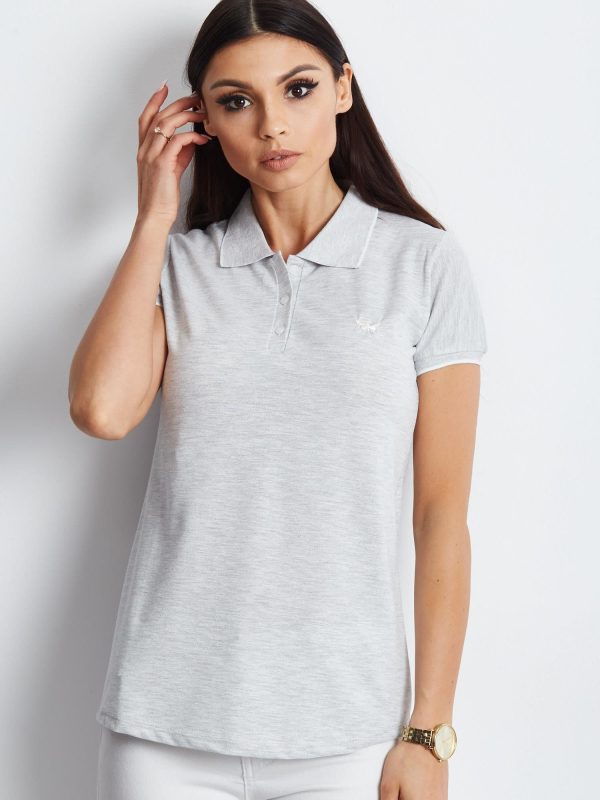 Wholesale Grey Butterfly Polo Shirt