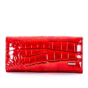 Wholesale Red lacquered wallet with animal motif