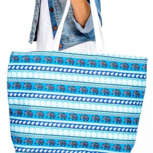 Wholesale Blue and White Patterned Bag