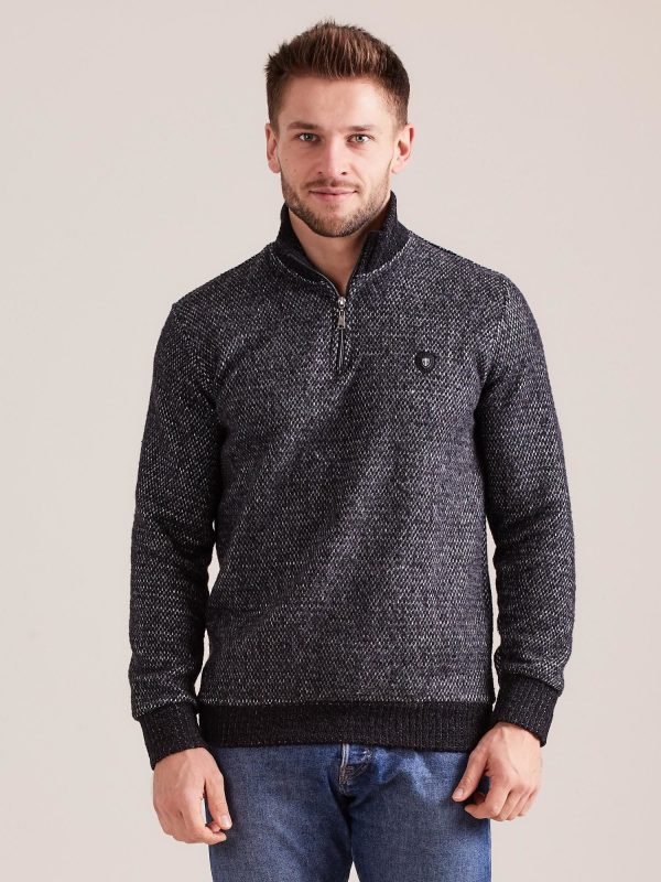Wholesale Dark Grey Men's Knitted Sweatshirt