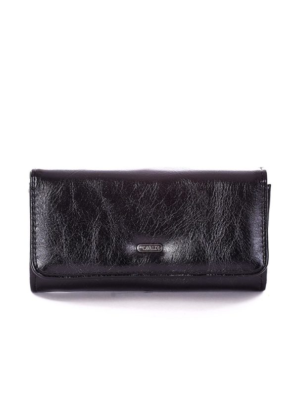 Wholesale Women's wallet black in eco-leather