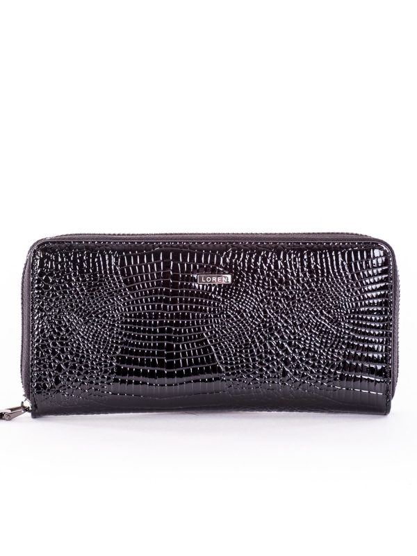 Wholesale Women's Wallet Patent Black Leather