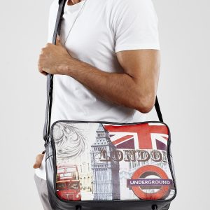 Wholesale Black Printed Men's Shoulder Bag