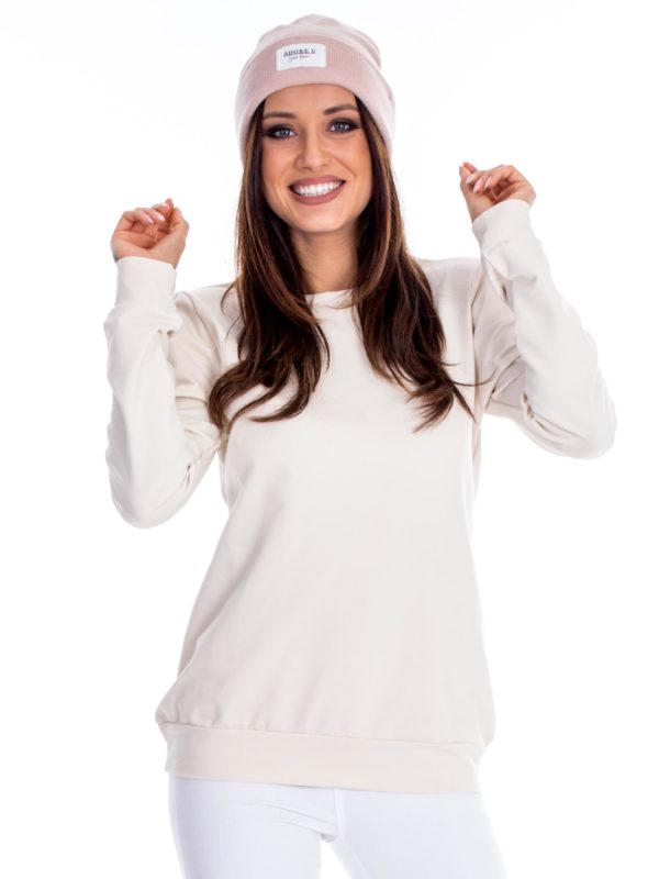 Wholesale Ecru sweatshirt for women basic