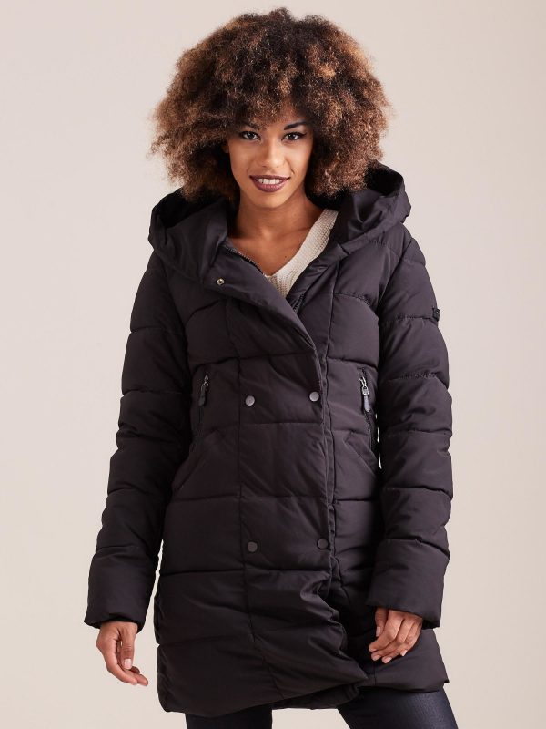 Wholesale Black Quilted Winter Jacket