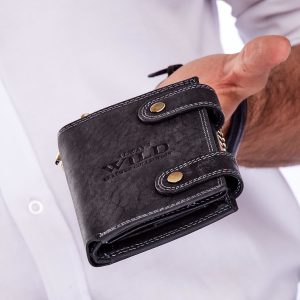 Wholesale Black Leather Men's Wallet with Chain