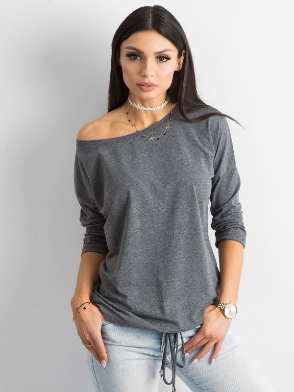 Wholesale Dark Grey Blouse Fiona