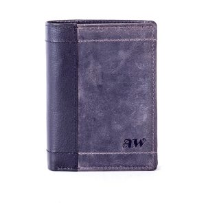 Wholesale Men's Black Leather Wallet with Combined Materials