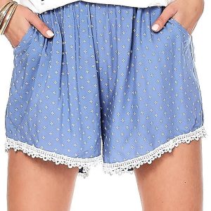 Wholesale Blue shorts with fine patterns