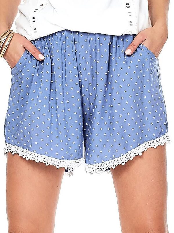 Wholesale Blue shorts with fine patterns