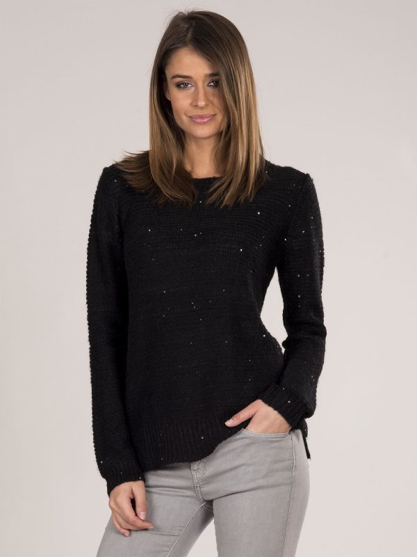 Wholesale Black sweater with sequins