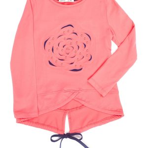 Wholesale Dark pink blouse for a girl with a convex flower