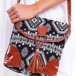 Wholesale Black Pattern Fabric Bag with Tassew