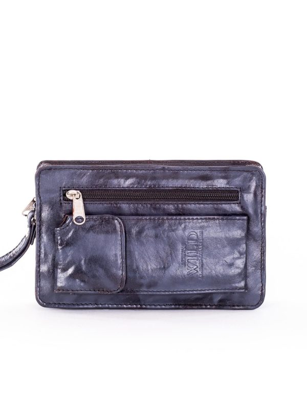 Wholesale Navy blue leather sachet for men