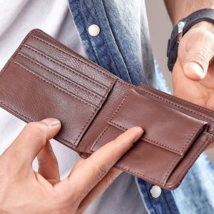 Wholesale Brown men's wallet with embossing