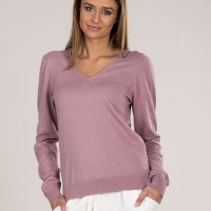 Wholesale Pink V-neck sweater