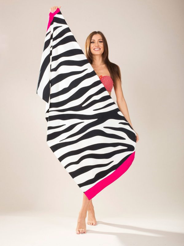 Wholesale White and black striped beach towel