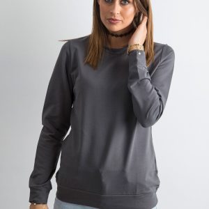 Wholesale Dark grey sweatshirt for women basic