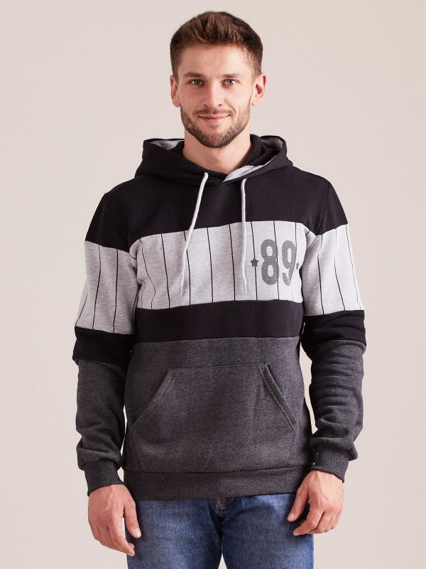 Wholesale Sweatshirt for men with hoodie black
