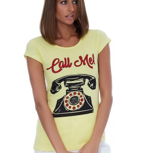 Wholesale Yellow t-shirt with phone