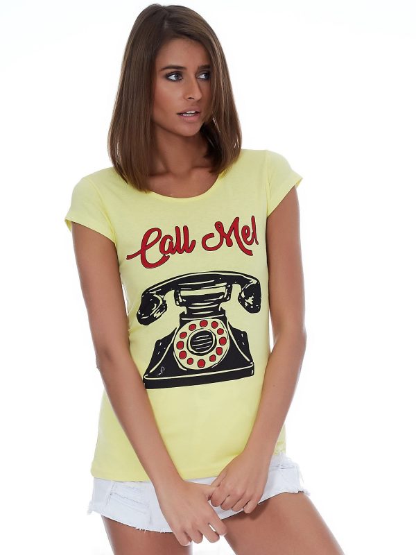 Wholesale Yellow t-shirt with phone