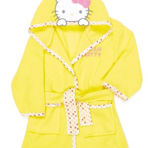 Wholesale Yellow bathrobe for girl with Hello Kitty motif