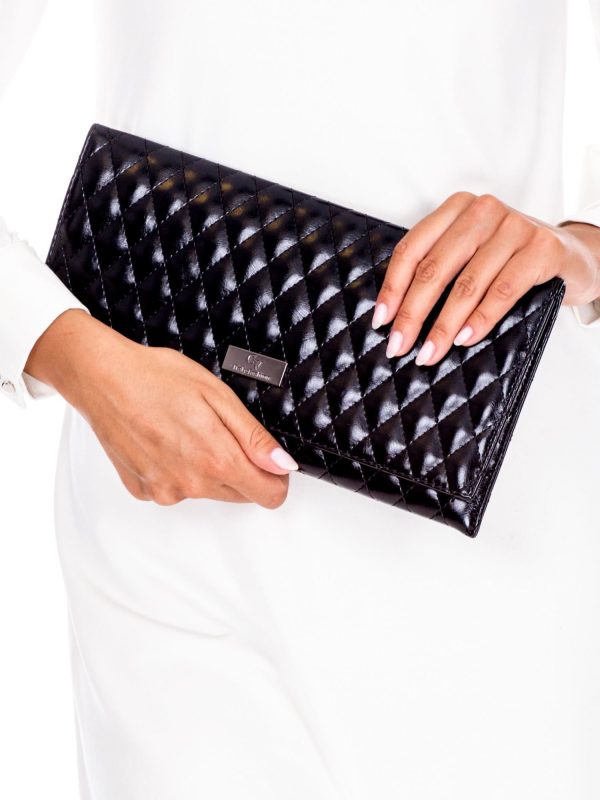 Wholesale Black quilted clutch bag