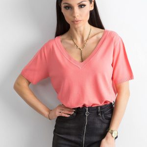 Wholesale Coral V-neck blouse