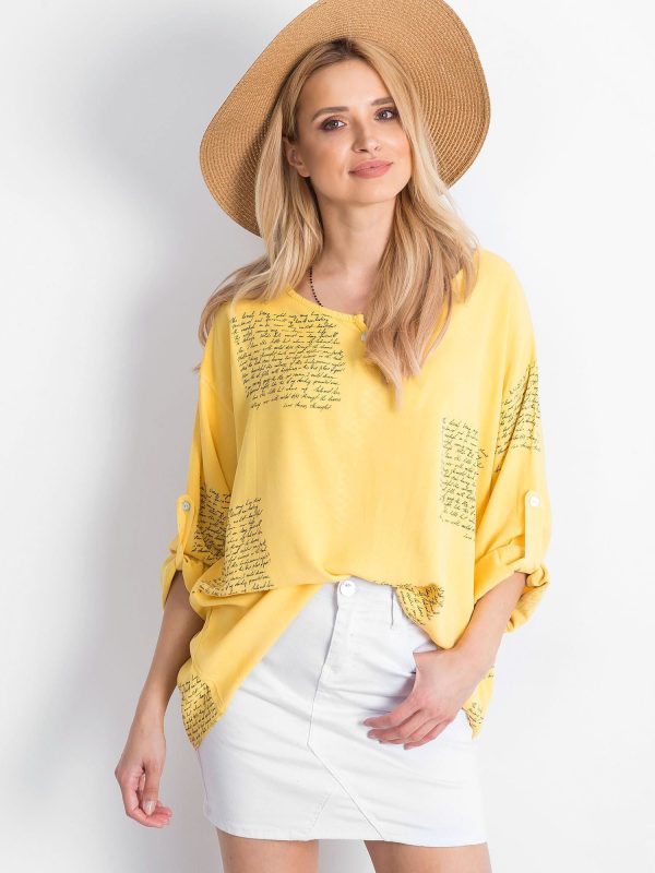 Wholesale Yellow blouse Happines