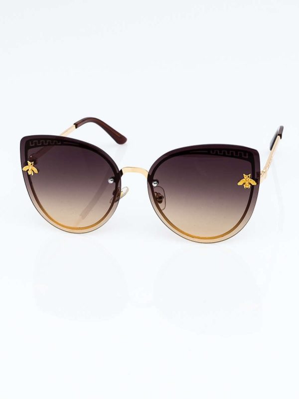 Wholesale Brown Women's CAT EYE Sunglasses with Insect