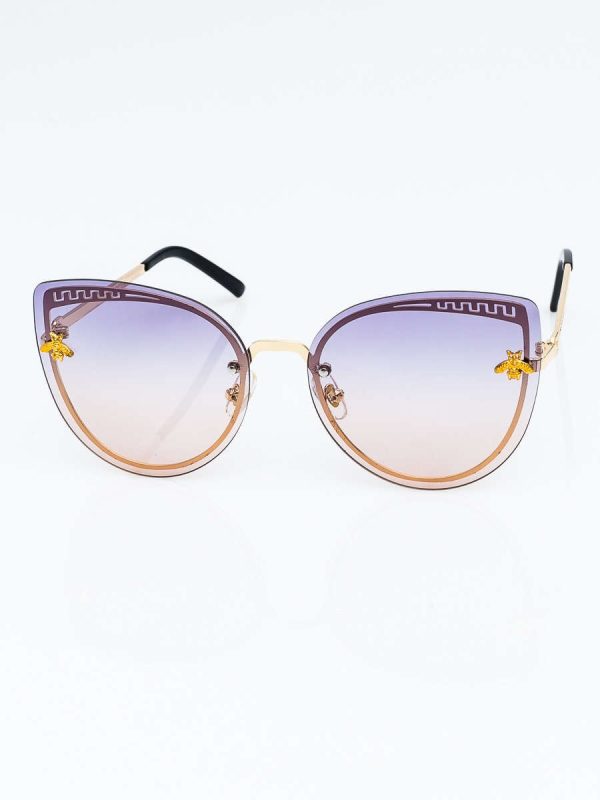 Wholesale Purple Women's CAT EYE Sunglasses With Insect