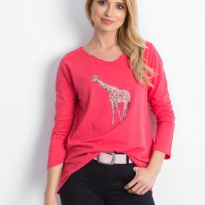 Wholesale Giraffe Coral Blouse