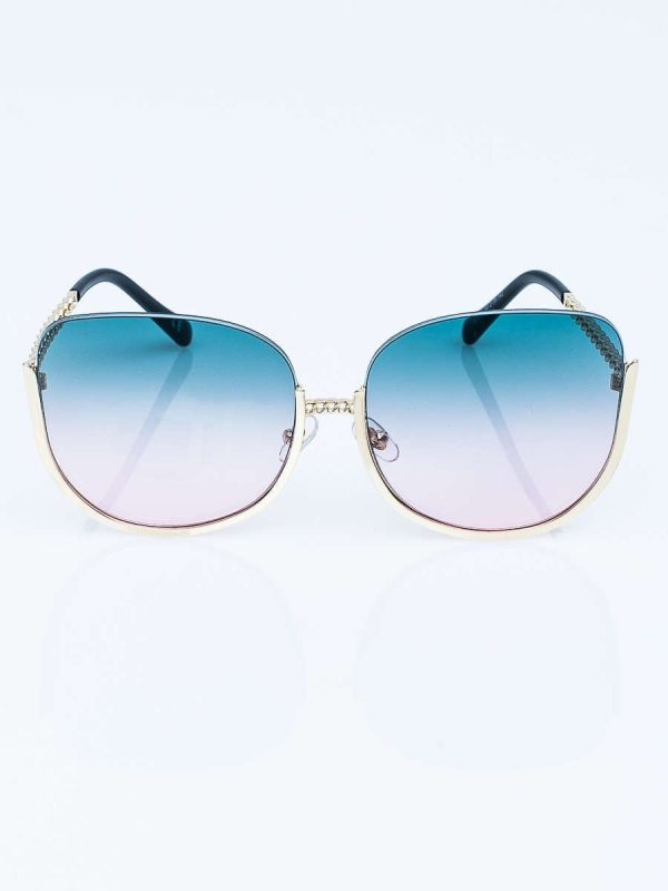 Wholesale Large Ladies Oval Sunglasses HALF FRAME