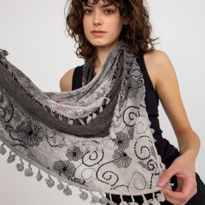 Wholesale Dark Grey Women's Sling with Floral Patterns