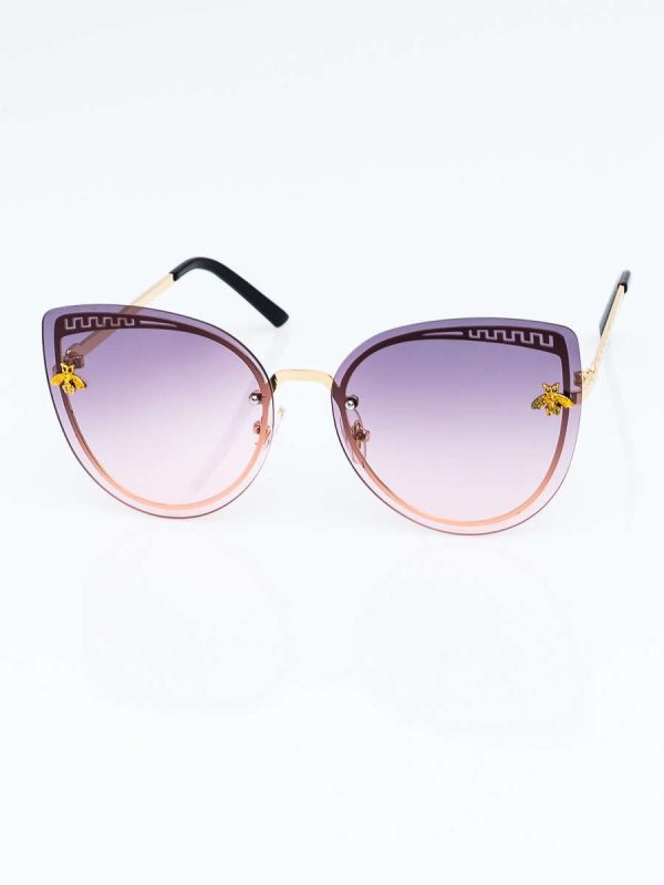 Wholesale Pink Women's CAT EYE Sunglasses With Insect