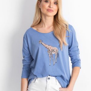 Wholesale Giraffe blue blouse