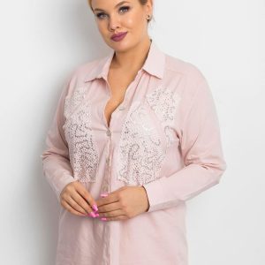 Wholesale Oddity Pale Pink Plus Size Shirt