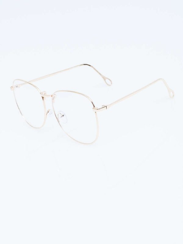 Wholesale Large Gold Oval Glasses Zeros