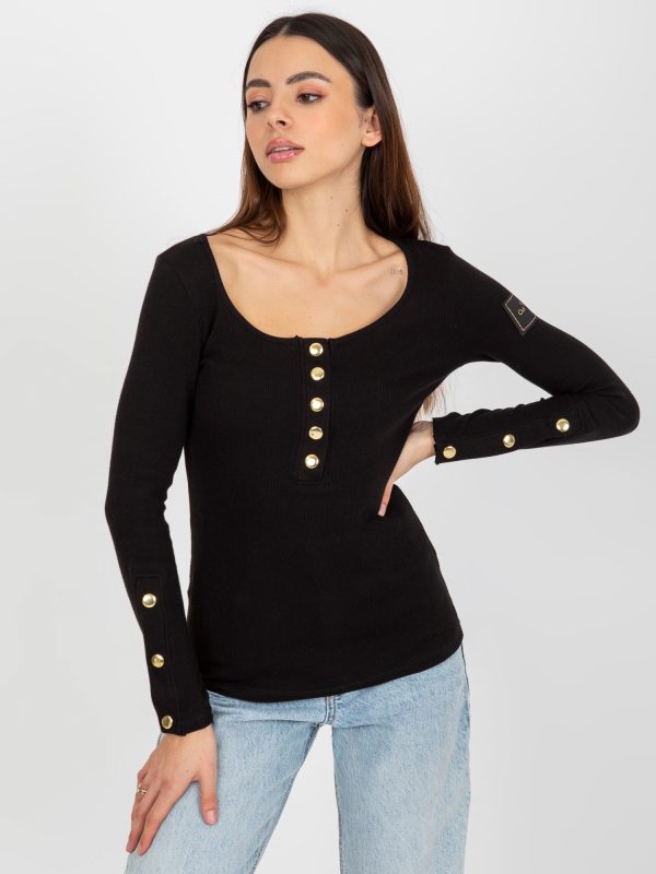 Wholesale Black fitted blouse with stripe OCH BELLA