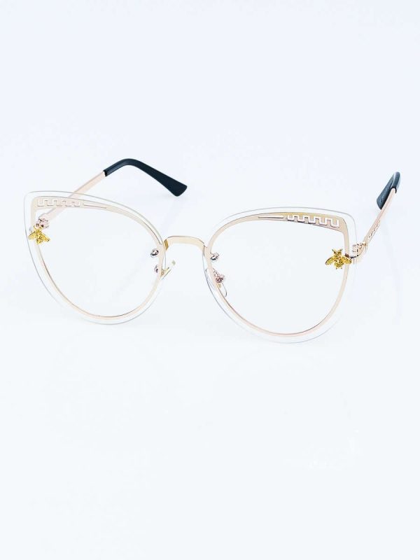 Wholesale Golden sunglasses CAT EYE with BLUE LIGHT filter