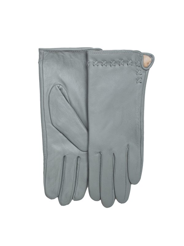 Wholesale Light Grey Women's Eco-Leather Gloves