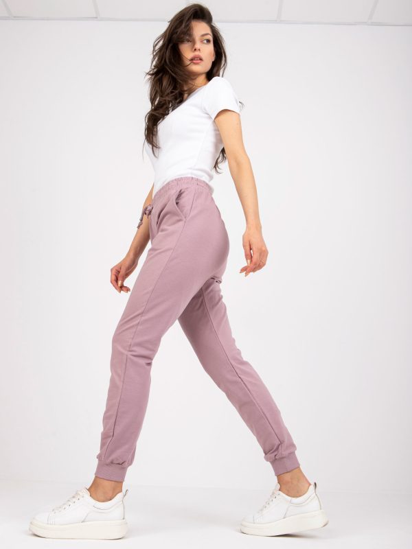 Wholesale Basic high waist dirty pink sweatpants