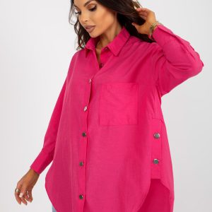 Wholesale Fuchsia women's classic oversized shirt