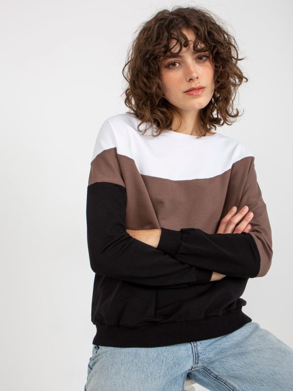 Wholesale White and black cotton sweatshirt basic without hood