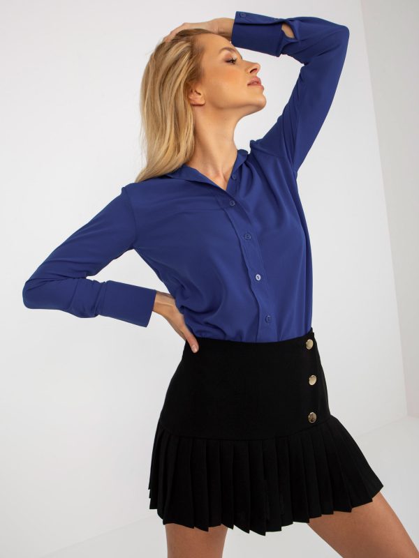 Wholesale Cobalt Elegant Long Sleeve Classic Shirt