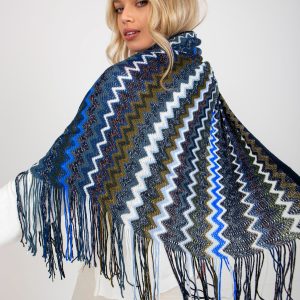 Wholesale Navy Blue Women's Winter Shawl with Patterns