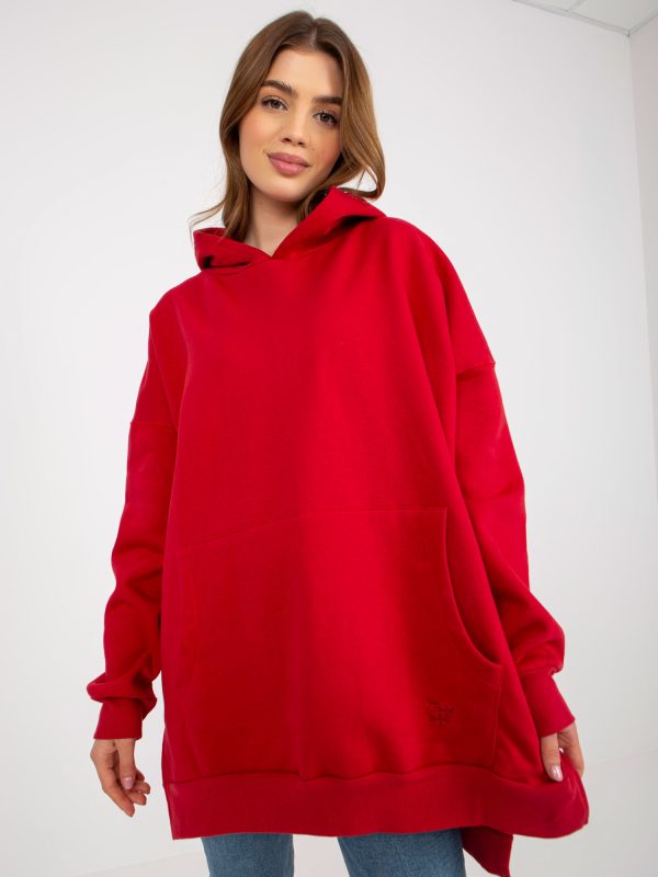 Wholesale Red oversized kangaroo sweatshirt MAYFLIES