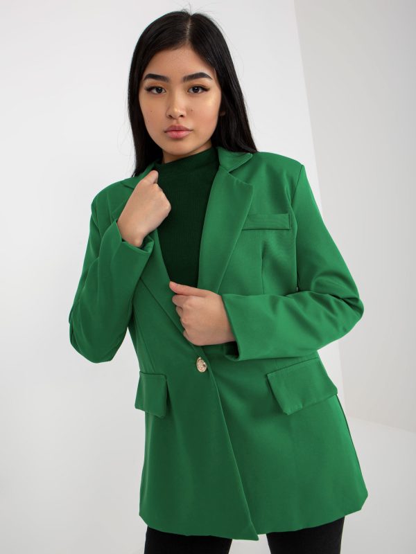 Wholesale Green Women's Blazer with Button Closure Veracruz